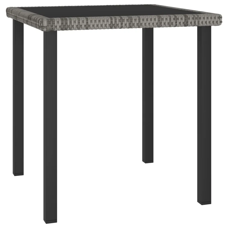 Ensemble à manger de jardin 5 pcs Résine tressée Gris - 3