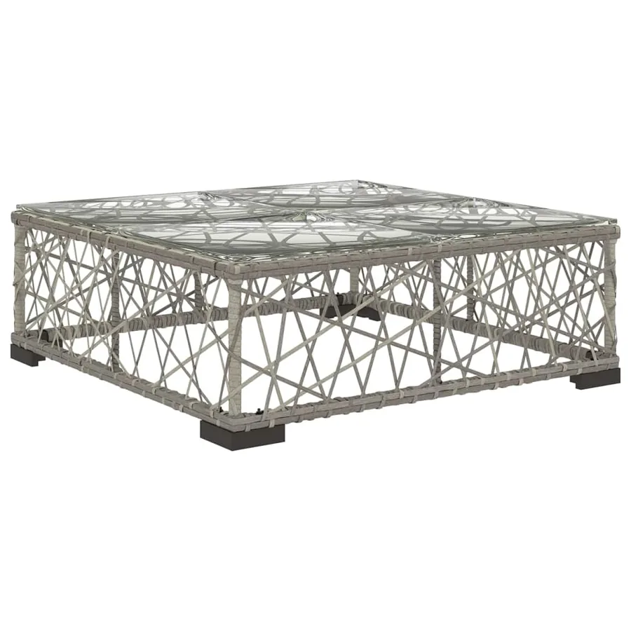Salon de jardin 6 pcs avec coussins résine tressée gris - 6