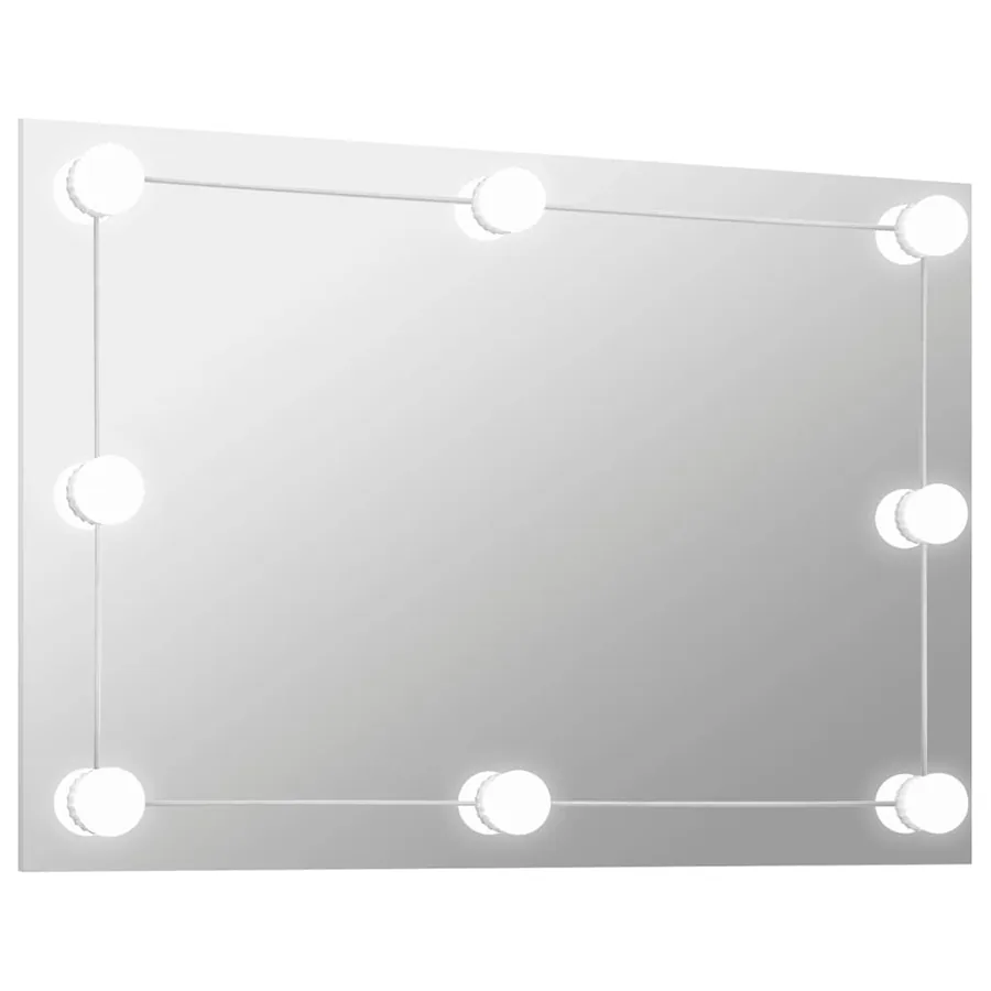 Miroir mural sans cadre avec lampes LED Rectangulaire Verre - 2