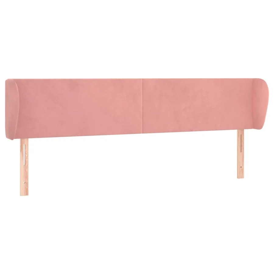 Tête de lit avec oreilles Rose 163x23x78/88 cm Velours - 2