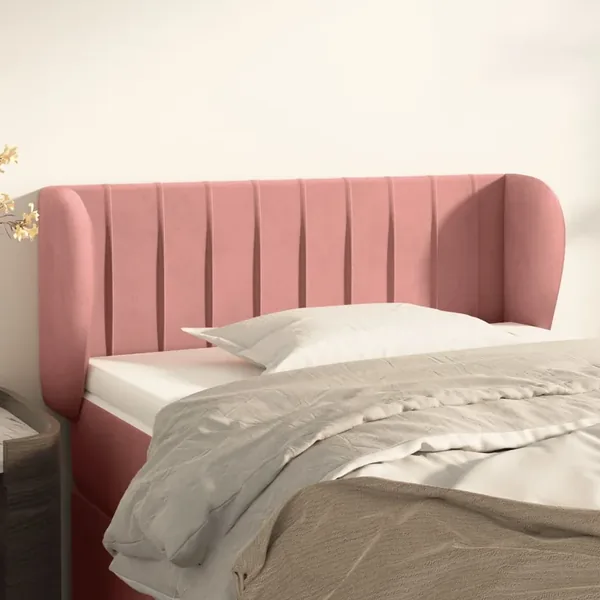 Tête de lit avec oreilles Rose 83x23x78/88 cm Velours
