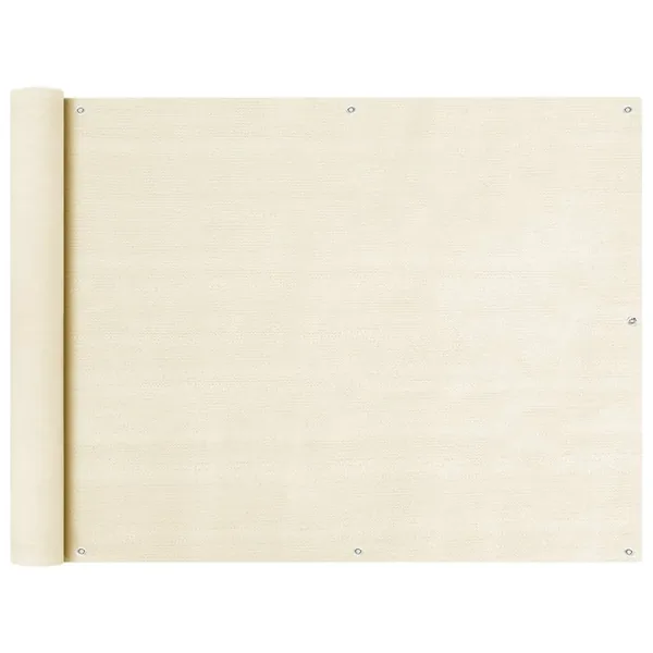 Écran de balcon Crème 90x600 cm PEHD