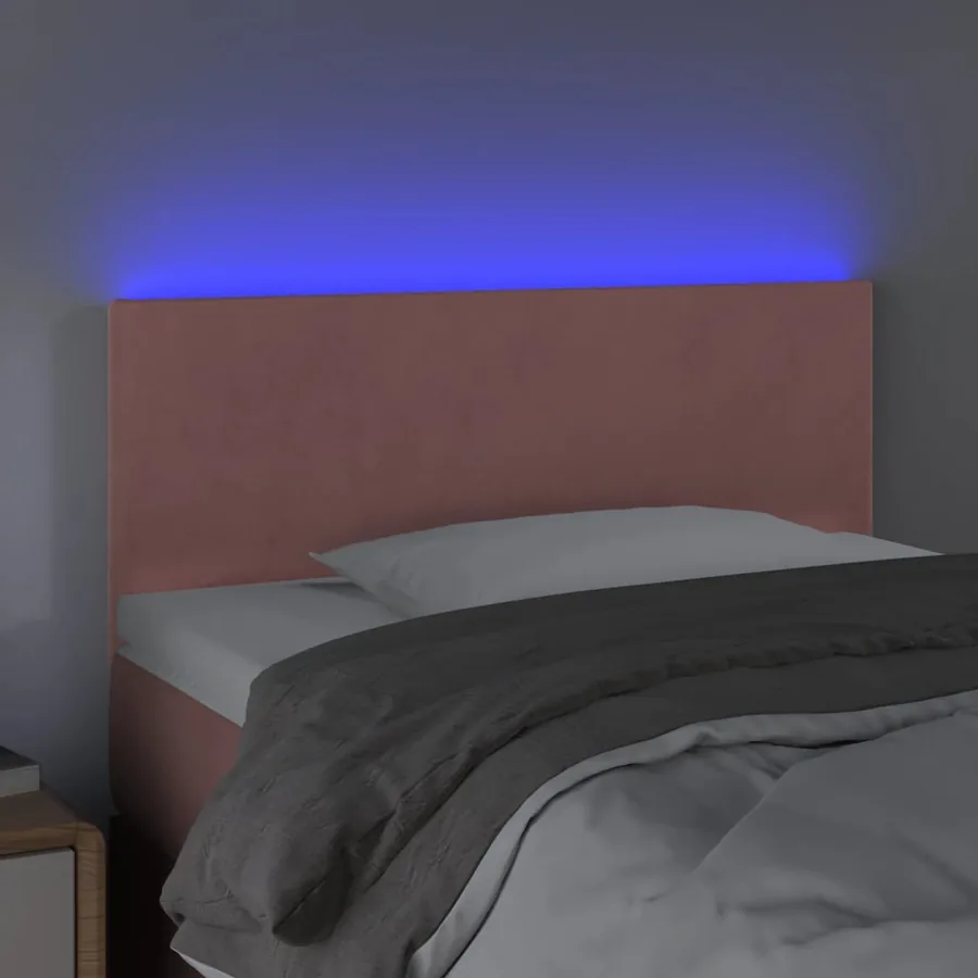 Tête de lit à LED Rose 100x5x78/88 cm Velours - 3