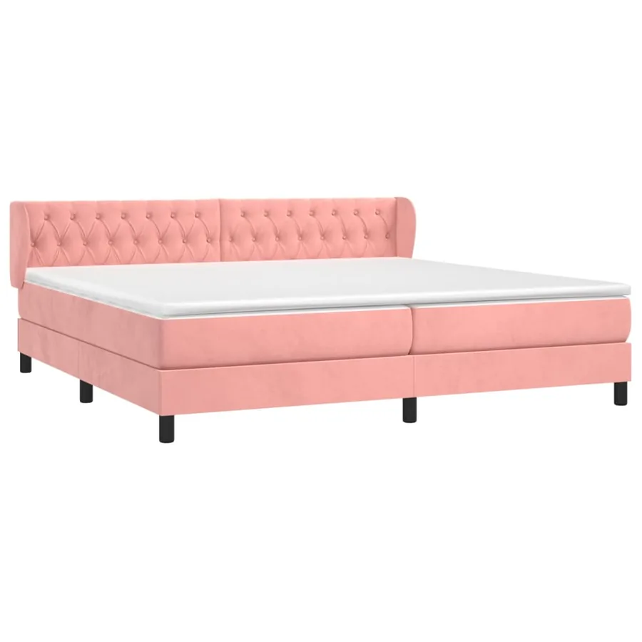 Sommier à lattes de lit avec matelas Rose 200x200 cm Velours - 3