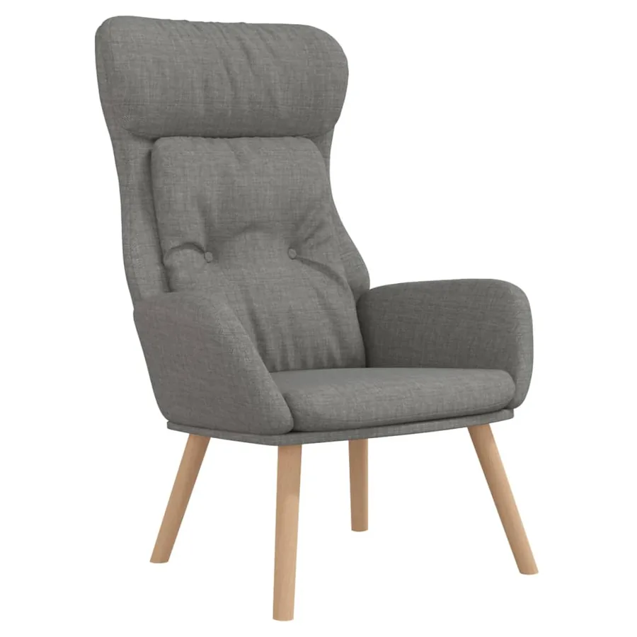 Chaise de relaxation Gris clair Tissu - 2