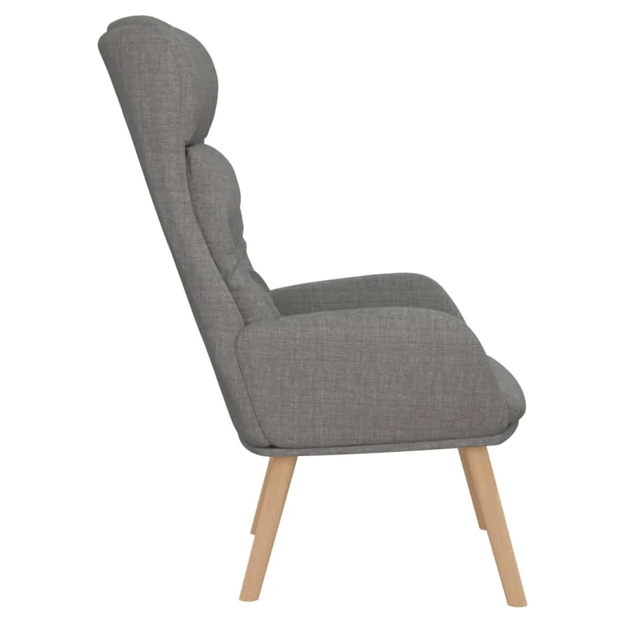 Chaise de relaxation Gris clair Tissu - 4