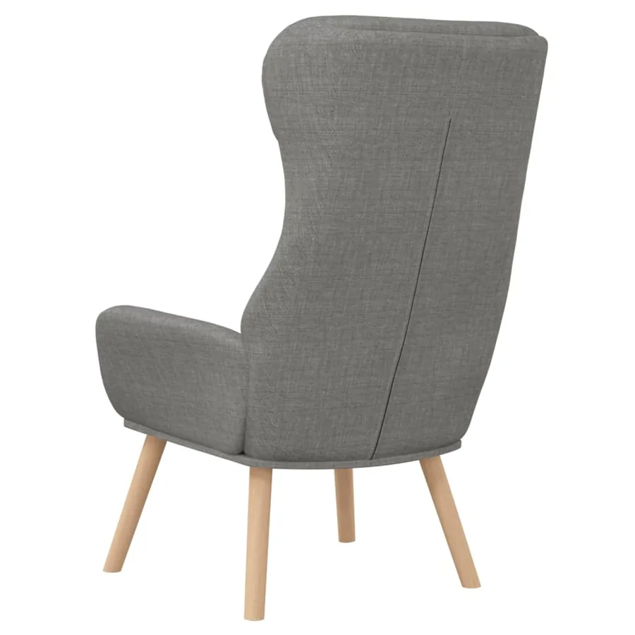 Chaise de relaxation Gris clair Tissu - 5