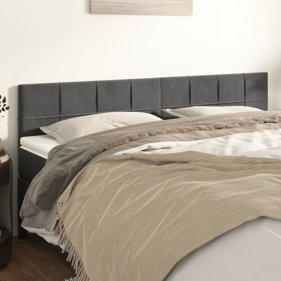 Têtes de lit Gris foncé 200x5x78/88 cm Velours