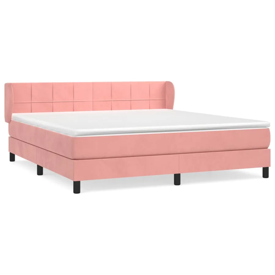 Sommier à lattes de lit avec matelas Rose 160x200 cm Velours - 2