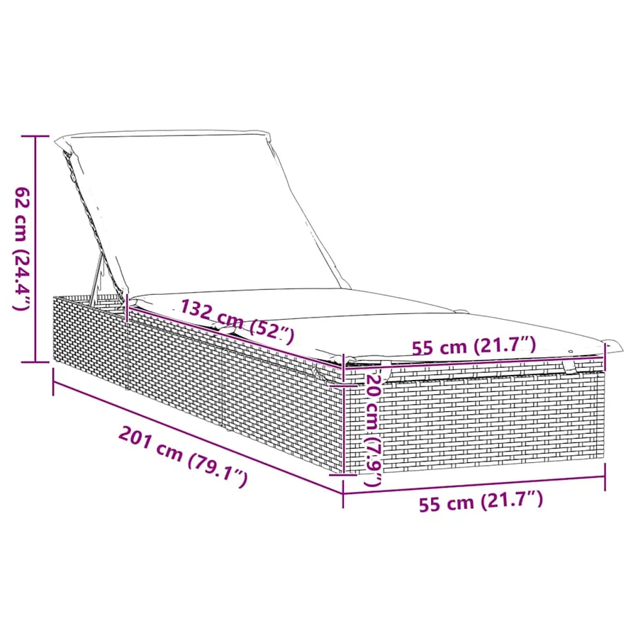 Transat 1 pc avec table noir résine tressée - 10