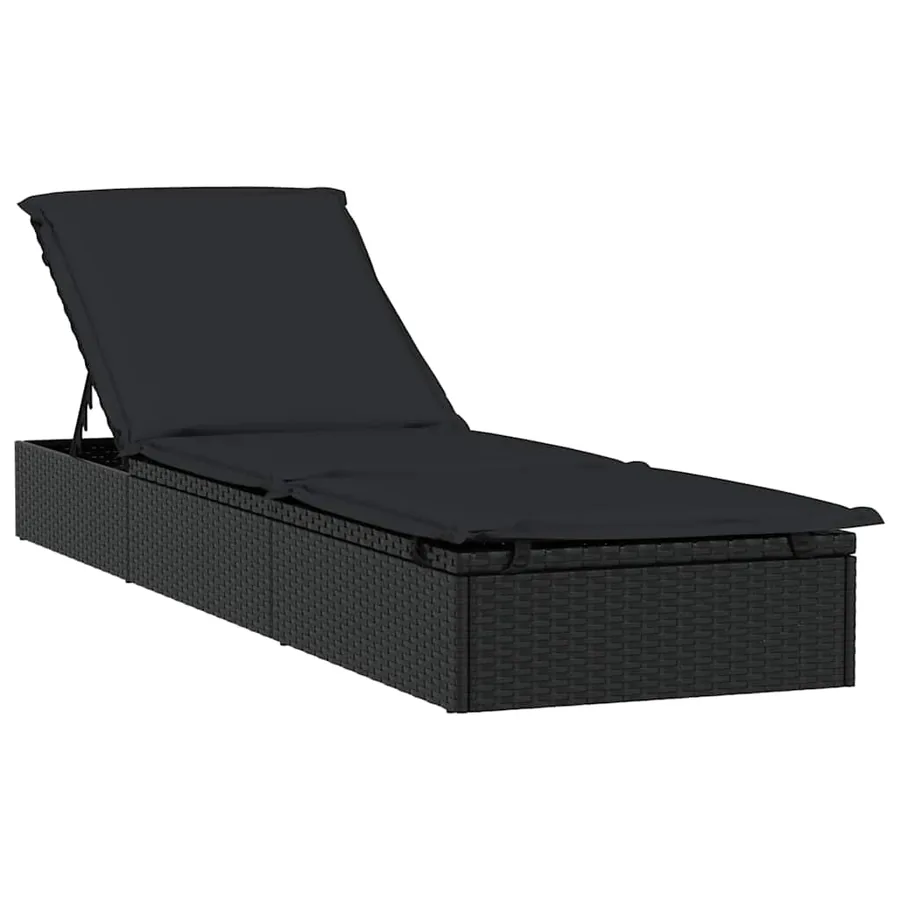 Transat 1 pc avec table noir résine tressée - 3