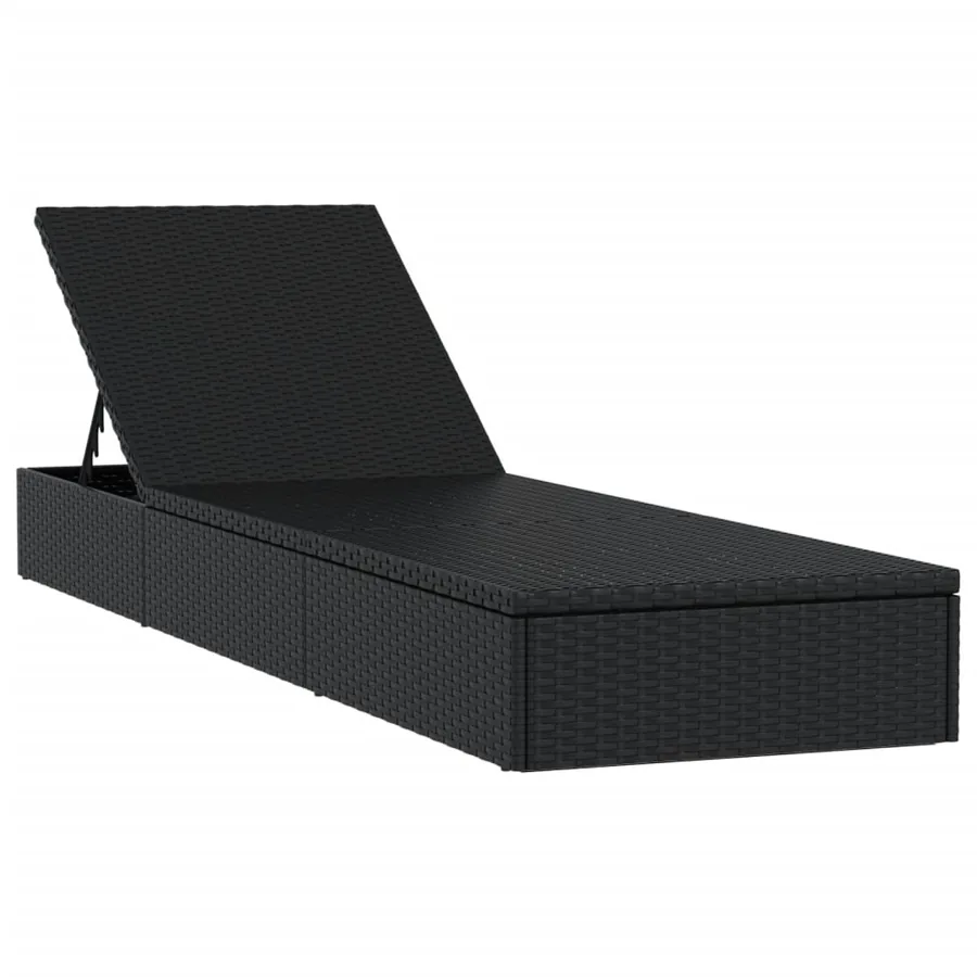 Transat 1 pc avec table noir résine tressée - 4