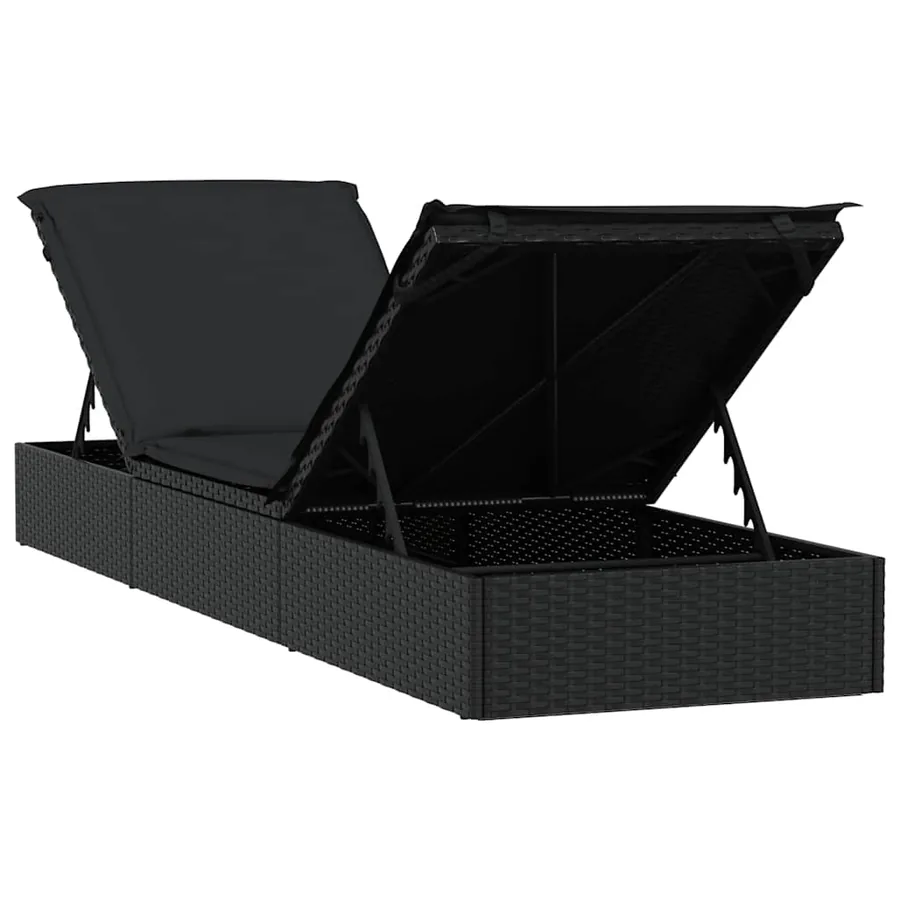 Transat 1 pc avec table noir résine tressée - 8