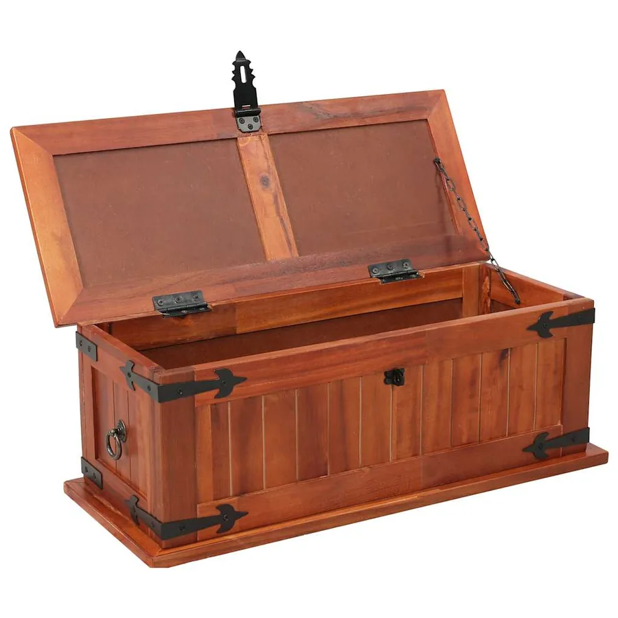 Coffre de rangement 60x25x22 cm Bois d'acacia solide - 5