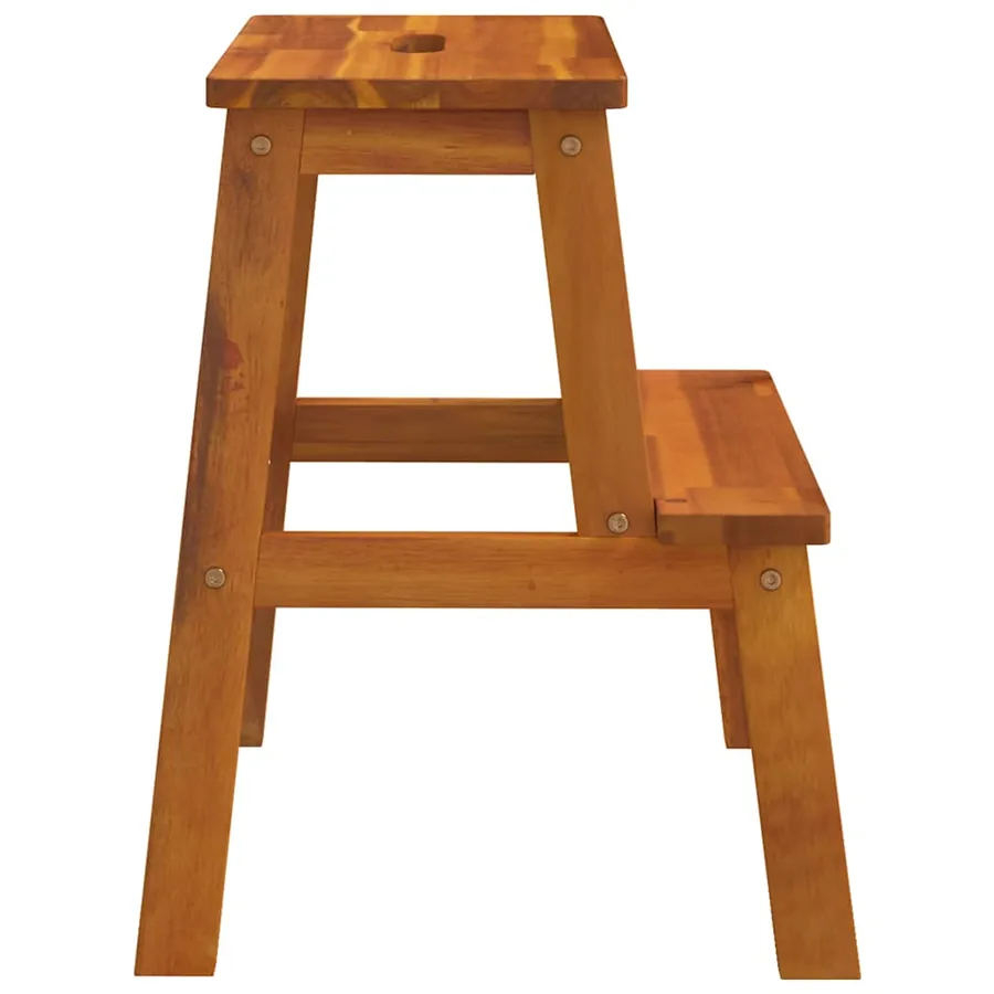Tabouret-escabeau 2 marches 40x38x50 cm Bois d'acacia solide - 5