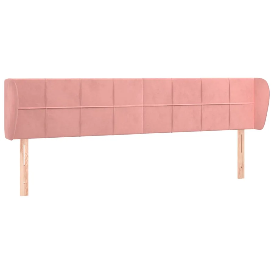Tête de lit avec oreilles Rose 183x23x78/88 cm Velours - 2