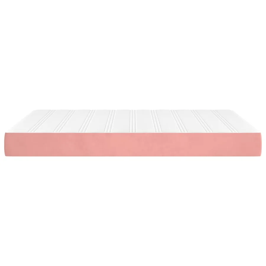 Matelas de lit à ressorts ensachés fermeté moyenne Rose 140x200x20 cm Velours - 4