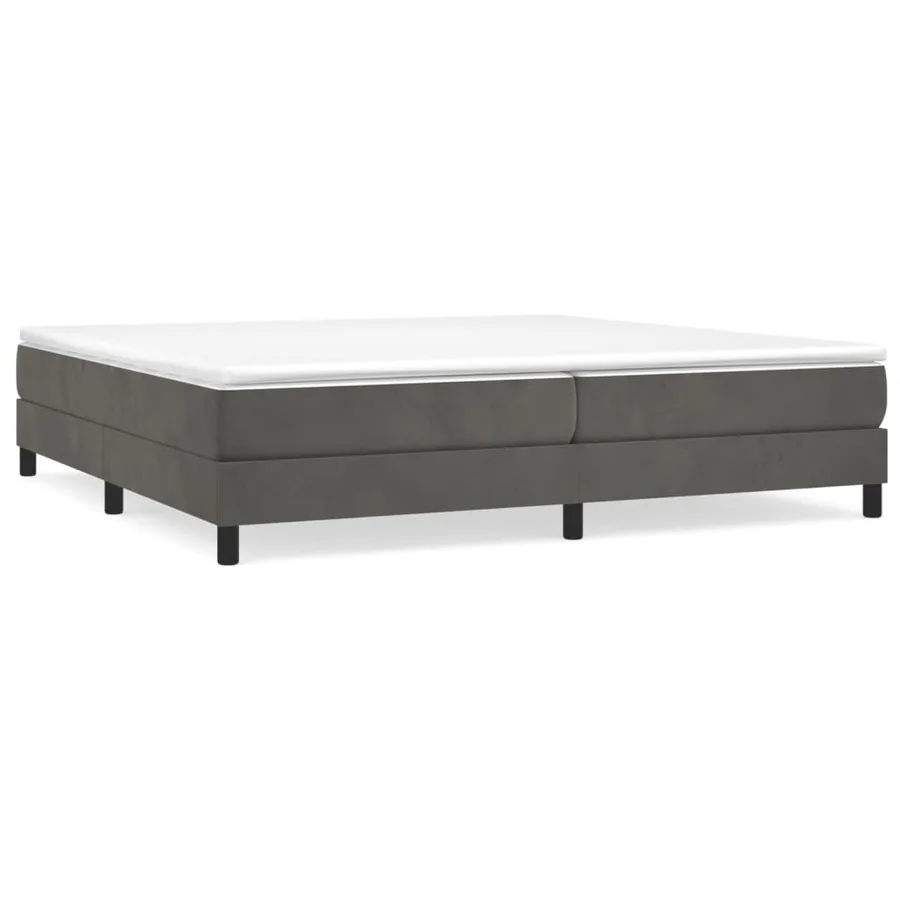 Sommier à lattes de lit et matelas Gris foncé 200x200cm Velours - 2