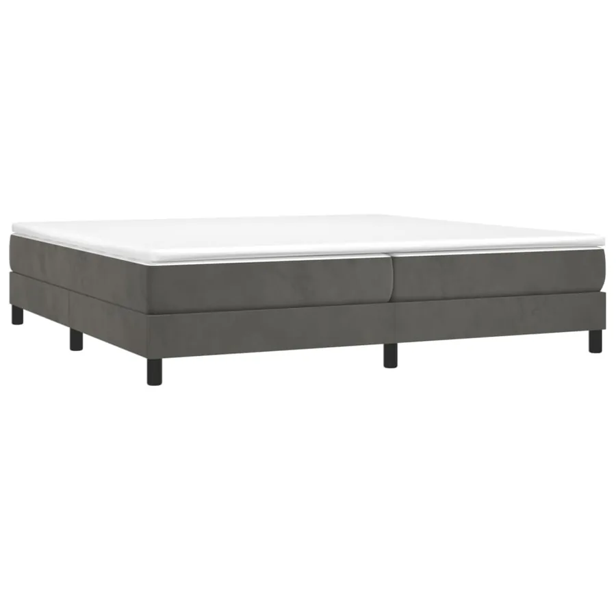 Sommier à lattes de lit et matelas Gris foncé 200x200cm Velours - 3