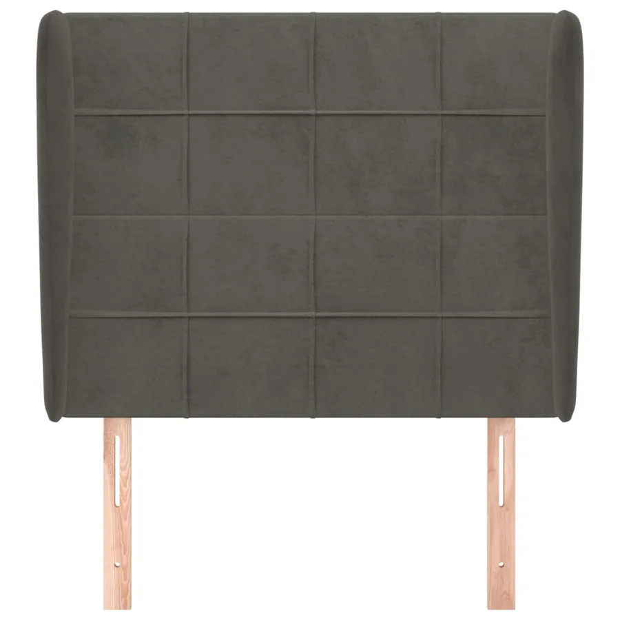 Tête de lit avec oreilles Gris foncé 103x23x118/128 cm Velours - 3