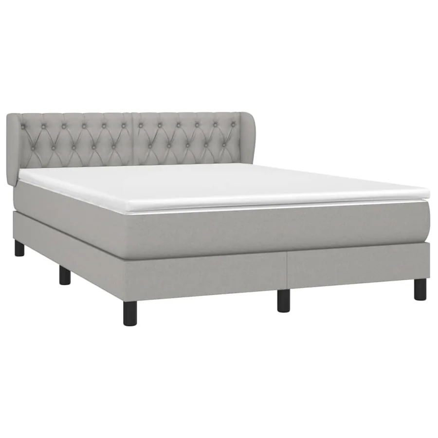Sommier à lattes de lit avec matelas Gris clair 140x200cm Tissu - 3