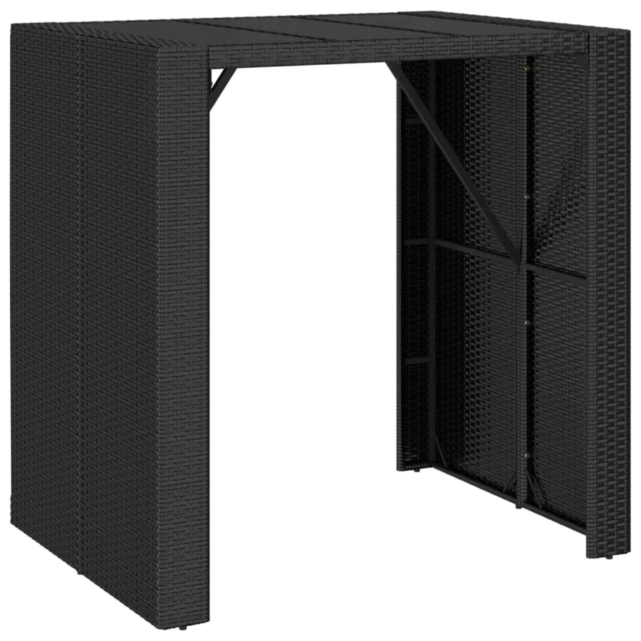 Ensemble de bar de jardin 5 pcs avec coussins noir poly rotin - 6