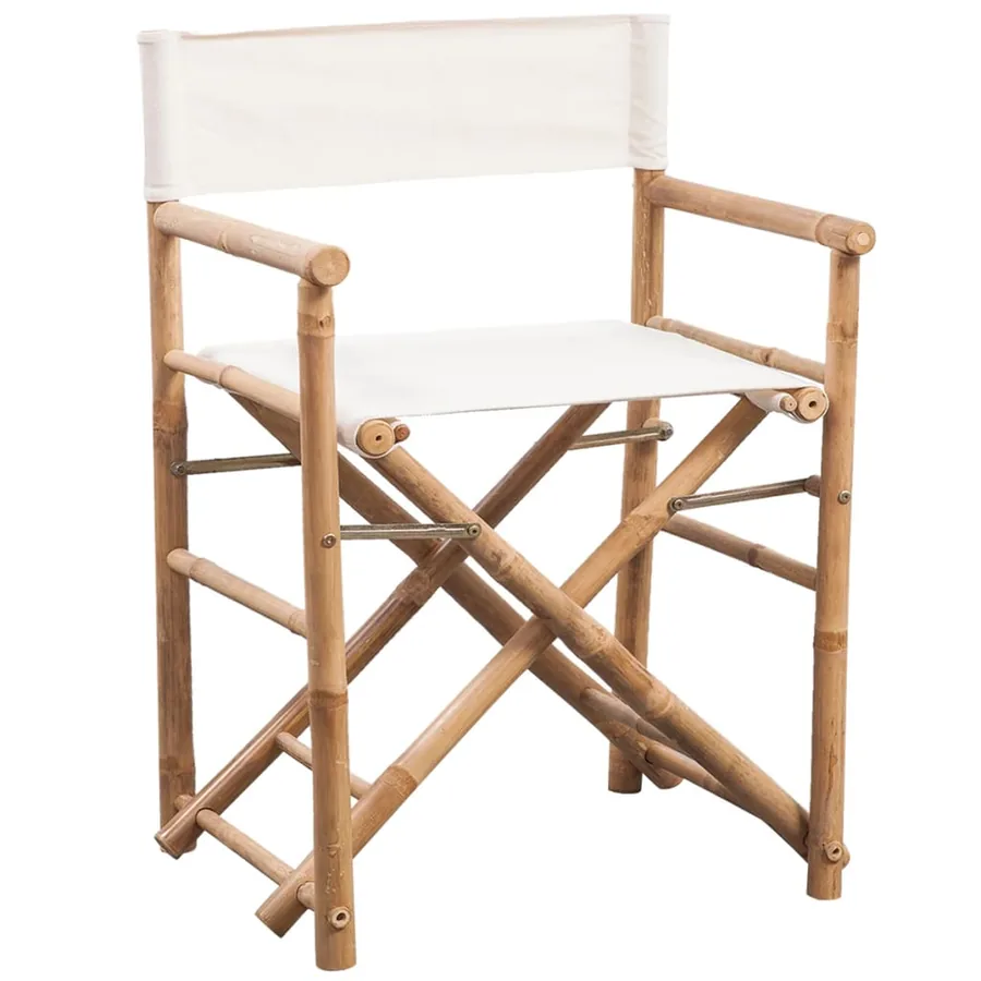 Chaise pliable lot de 2 Bambou et toile - 2