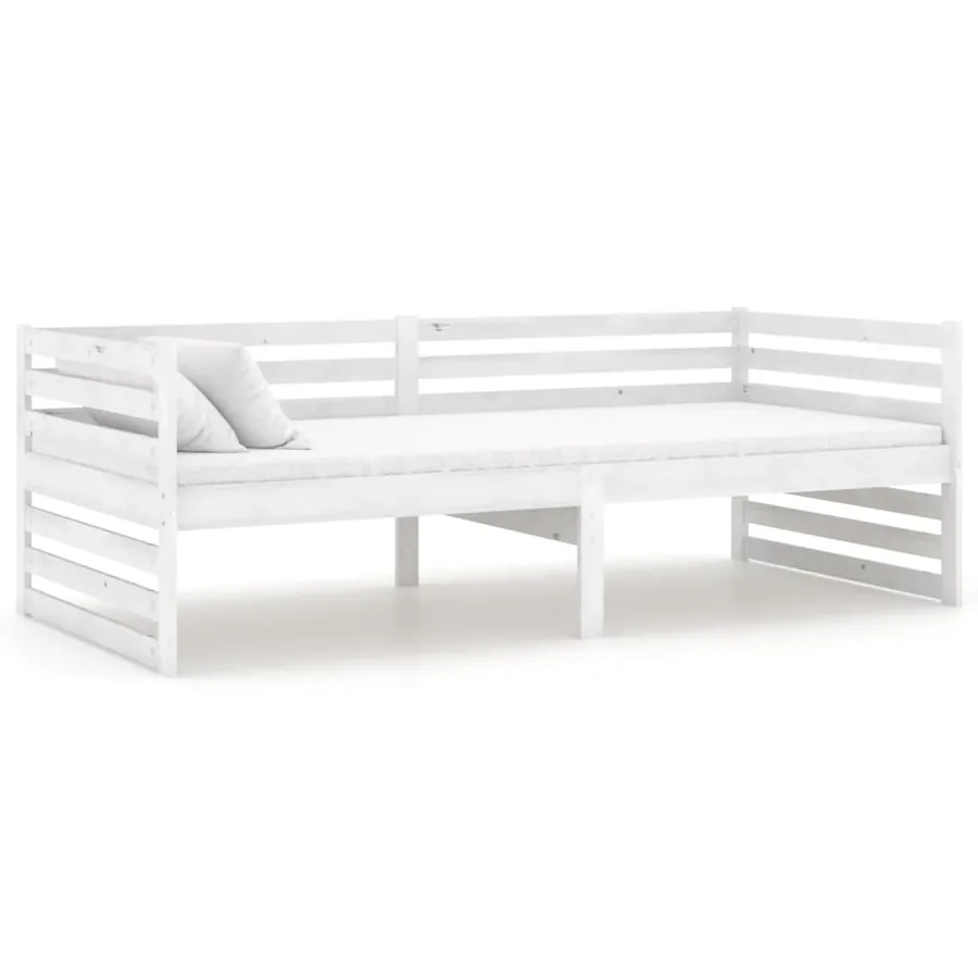 Lit de jour sans matelas blanc bois de pin massif 90x200 cm - 2