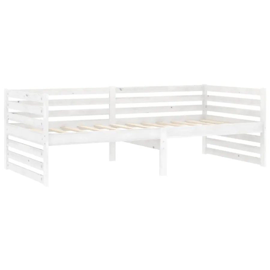 Lit de jour sans matelas blanc bois de pin massif 90x200 cm - 5