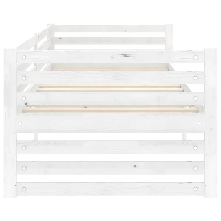 Lit de jour sans matelas blanc bois de pin massif 90x200 cm - 7