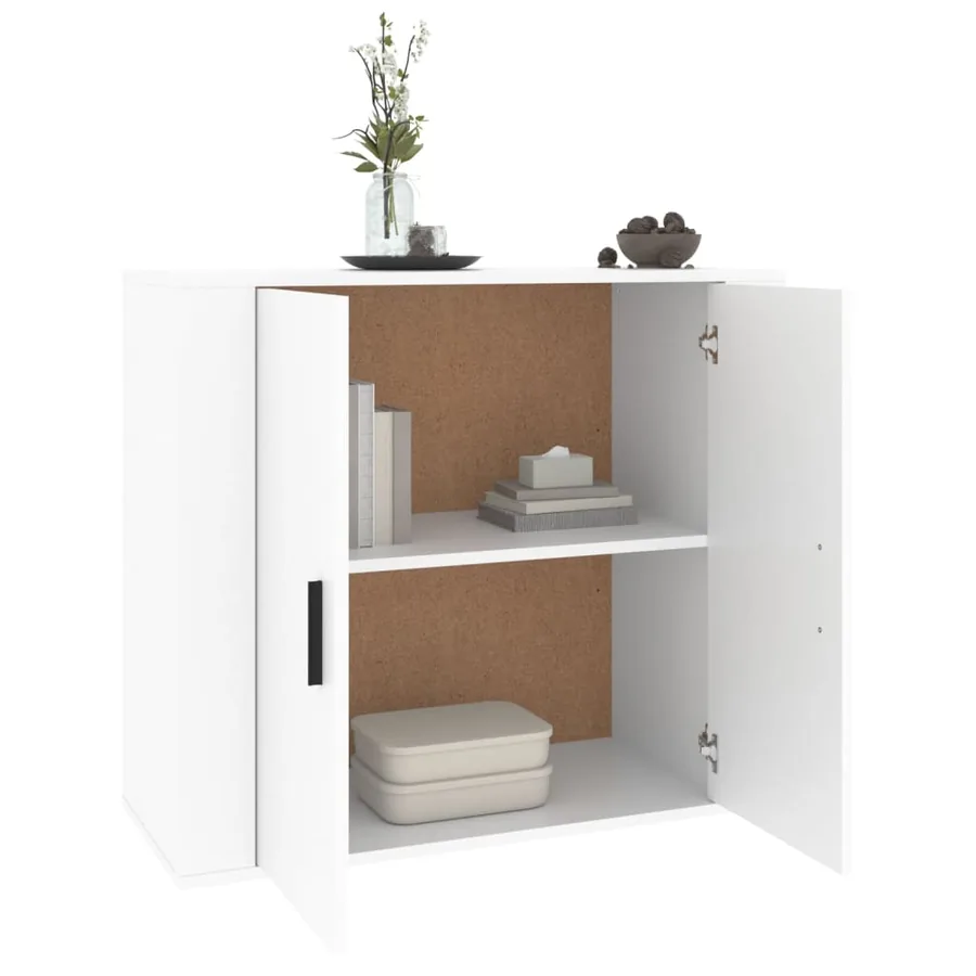 Buffet Blanc 80x33x70 cm Bois d'ingénierie - 6