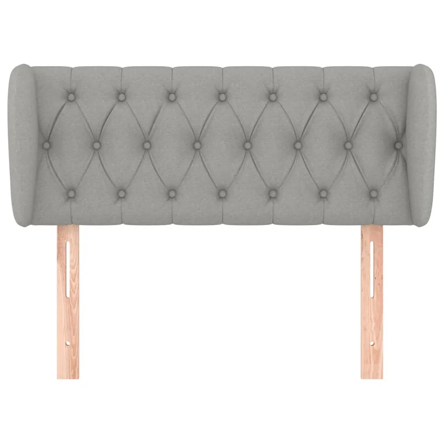 Tête de lit avec oreilles Gris clair 93x23x78/88 cm Tissu - 3