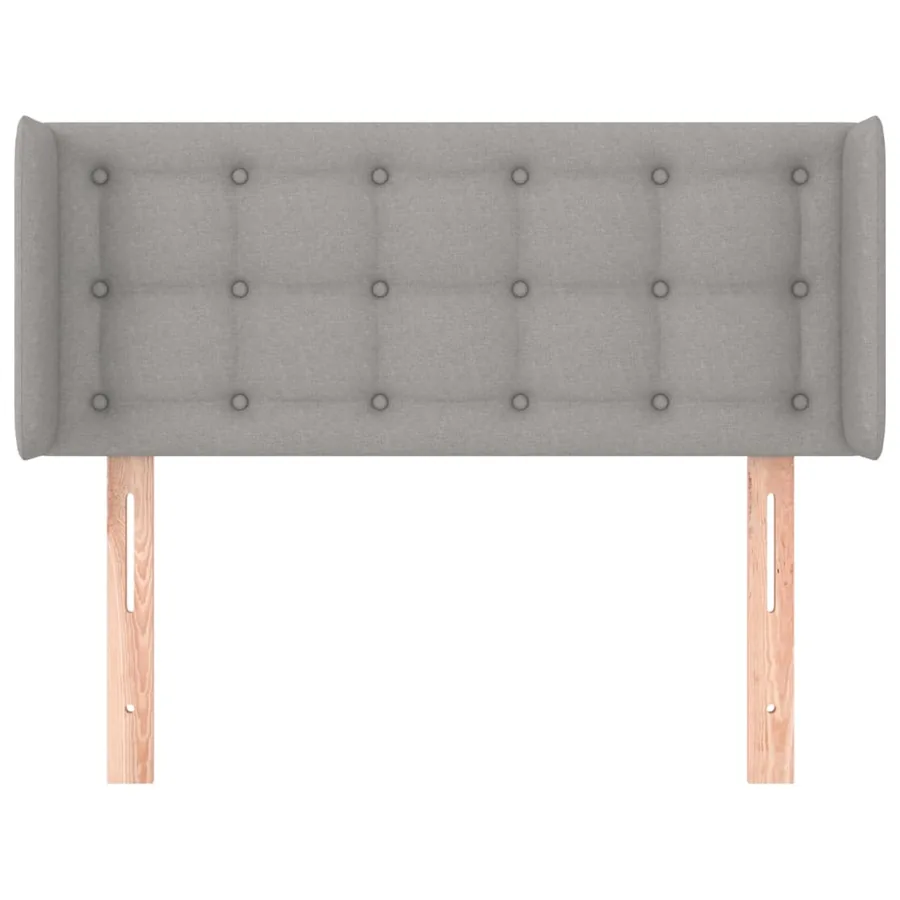 Tête de lit avec oreilles Gris clair 93x16x78/88 cm Tissu - 3