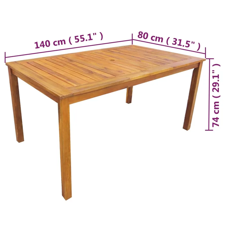 Ensemble à manger d'extérieur 5 pcs Bois d'acacia solide - 7