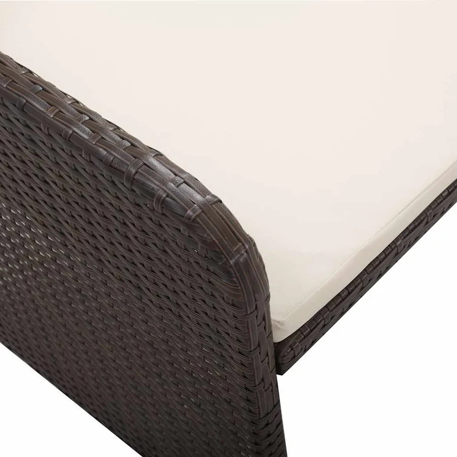 Salon de jardin 2 pcs avec coussins Résine tressée Marron - 10