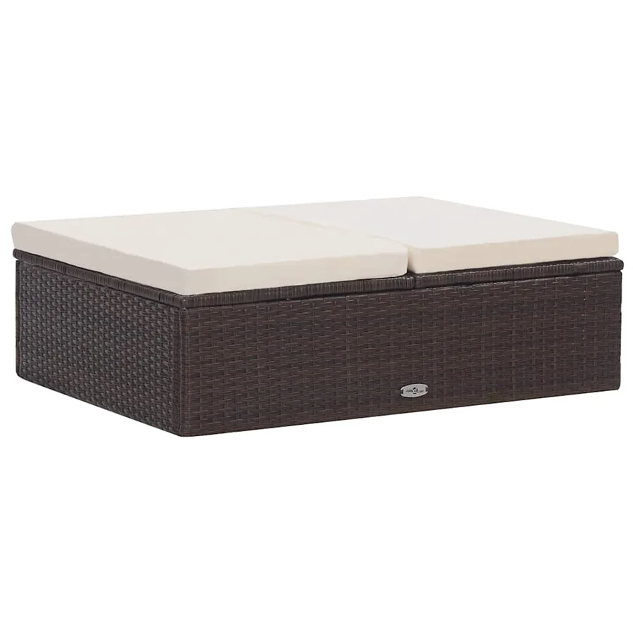 Salon de jardin 2 pcs avec coussins Résine tressée Marron - 11