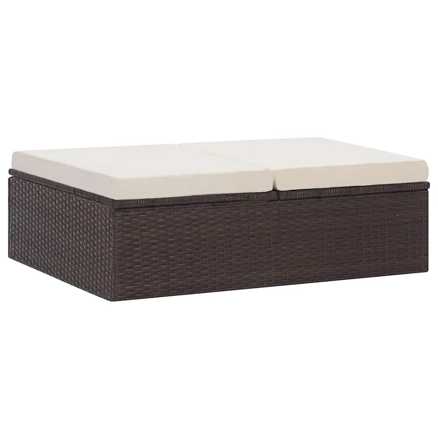 Salon de jardin 2 pcs avec coussins Résine tressée Marron - 14