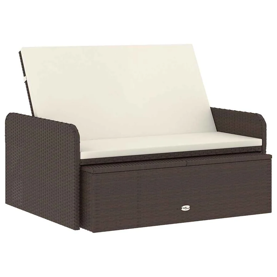 Salon de jardin 2 pcs avec coussins Résine tressée Marron - 2