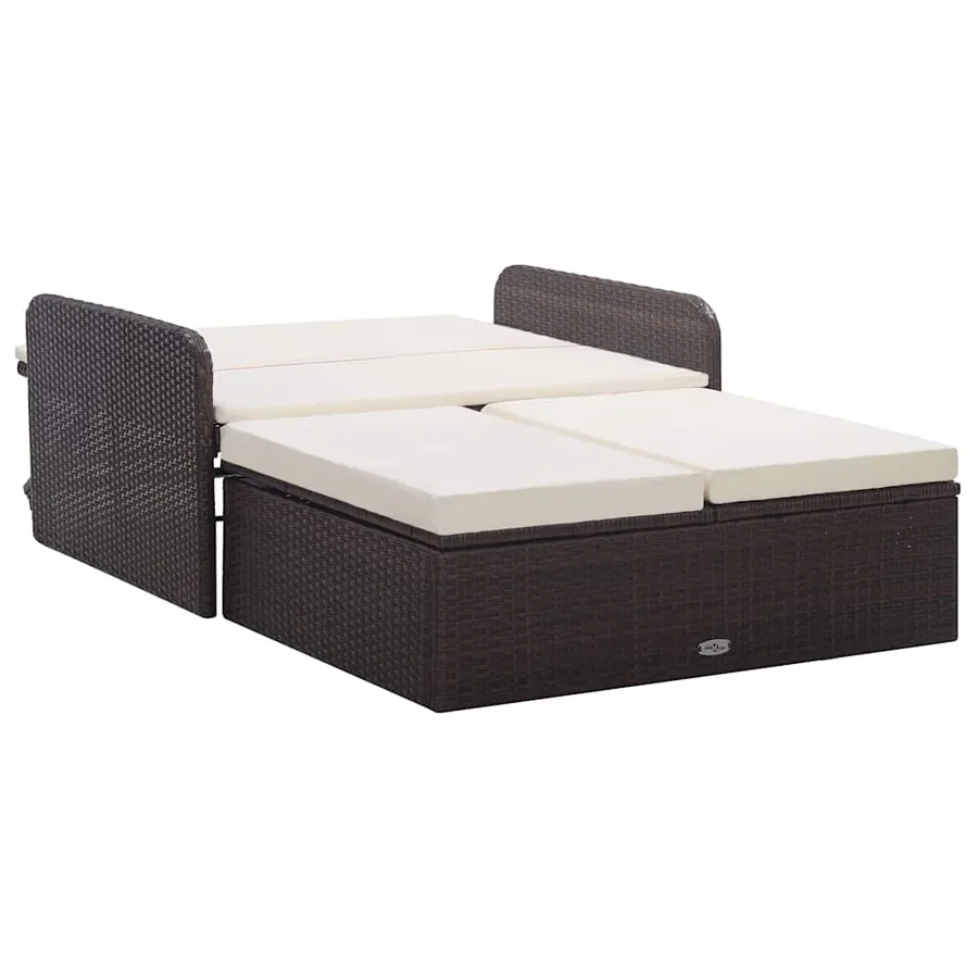 Salon de jardin 2 pcs avec coussins Résine tressée Marron - 3