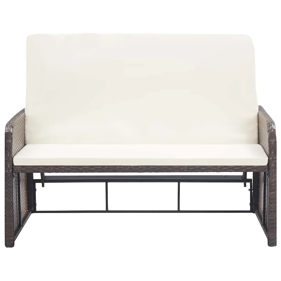 Salon de jardin 2 pcs avec coussins Résine tressée Marron - 6