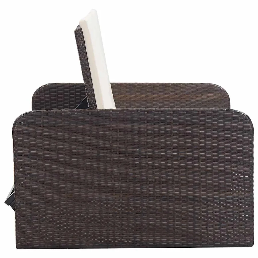 Salon de jardin 2 pcs avec coussins Résine tressée Marron - 7