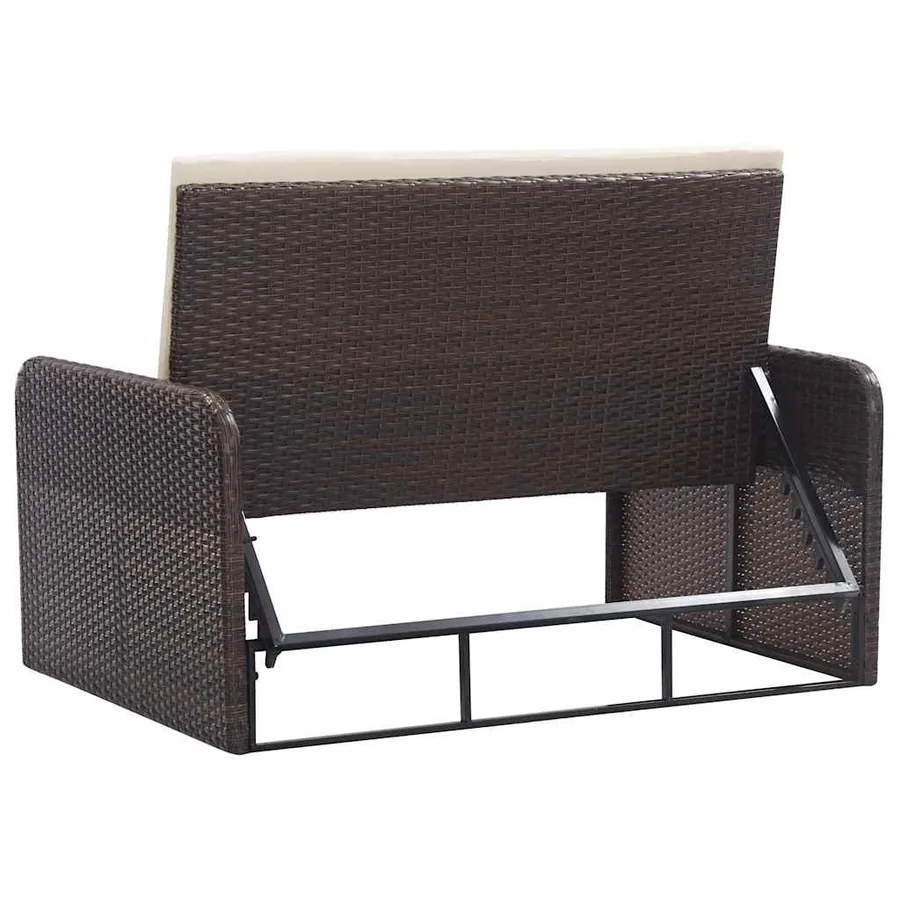 Salon de jardin 2 pcs avec coussins Résine tressée Marron - 8