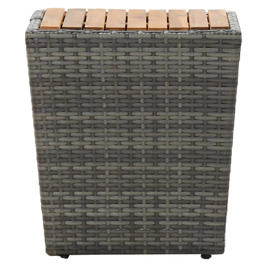 Ensemble de bistro 3 pcs Résine tressée et bois d'acacia Gris - 13