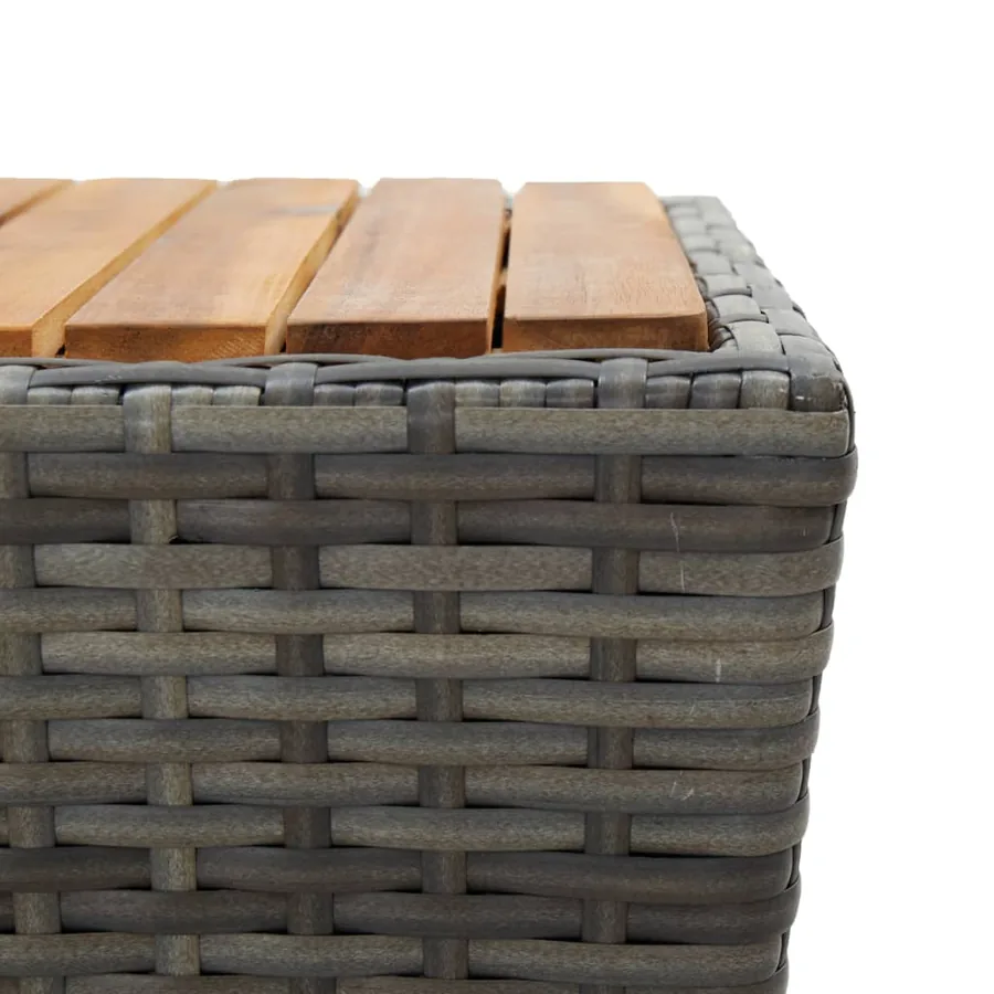 Ensemble de bistro 3 pcs Résine tressée et bois d'acacia Gris - 14