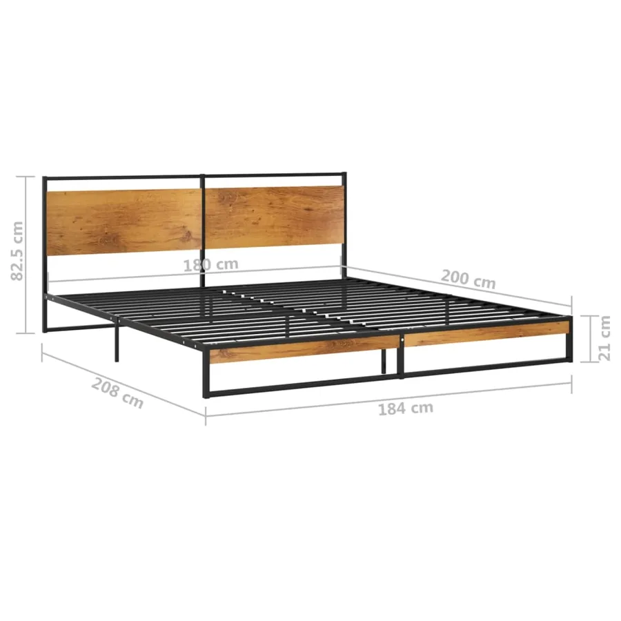 Cadre de lit sans matelas métal 180x200 cm - 6