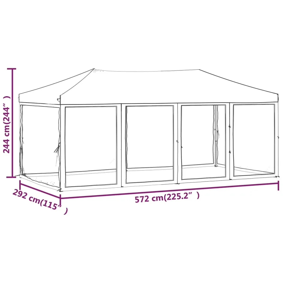 Tente de réception pliable avec parois Anthracite 3x6 m - 10