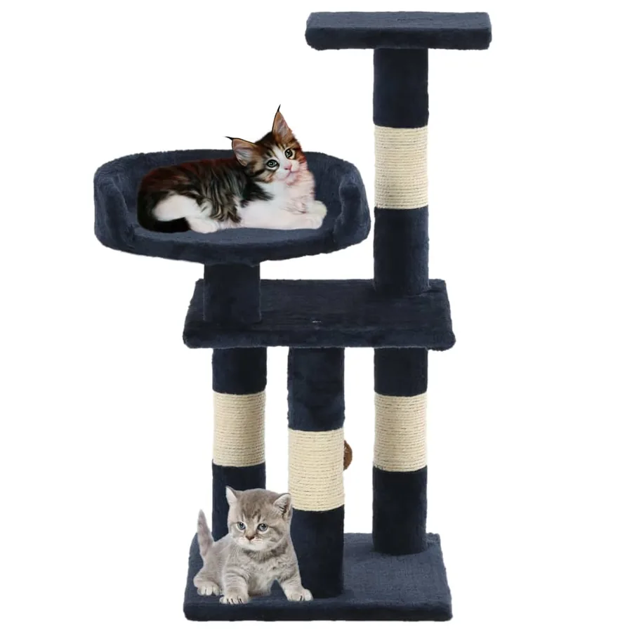 Arbre à chat avec griffoirs en sisal 65 cm Bleu - 2