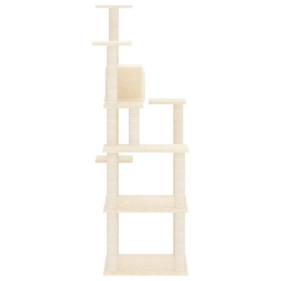 Arbre à chat avec griffoirs en sisal Crème 153 cm - 4