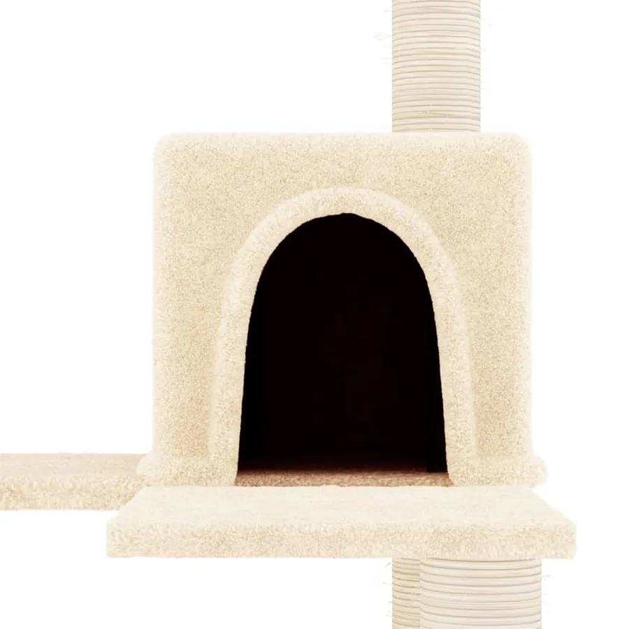 Arbre à chat avec griffoirs en sisal Crème 153 cm - 6