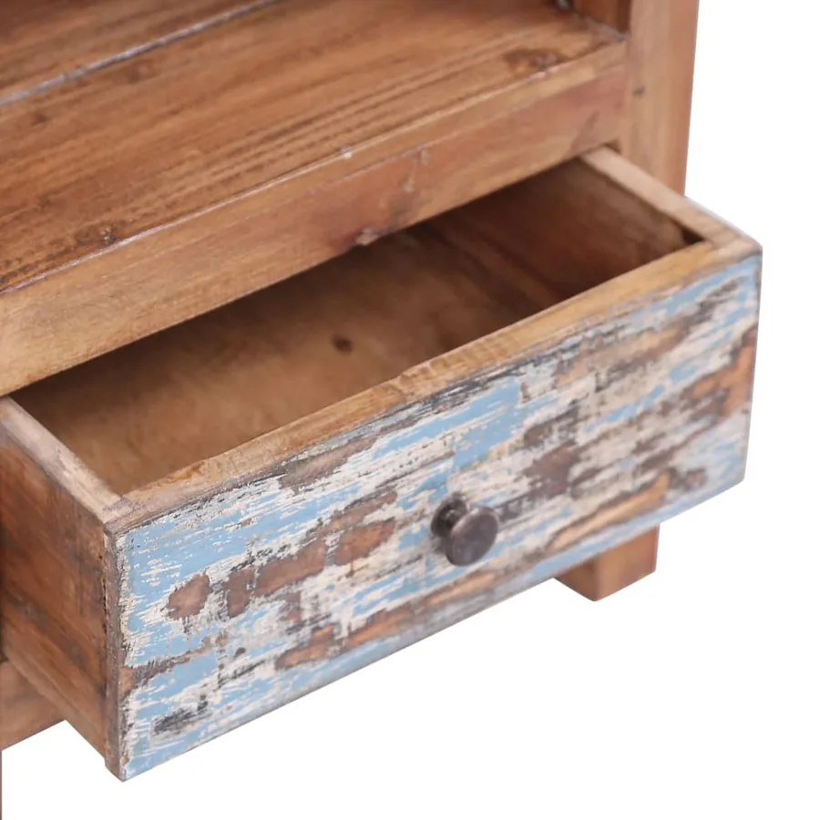 Table de chevet 41x30x50 cm bois d'acajou massif - 7